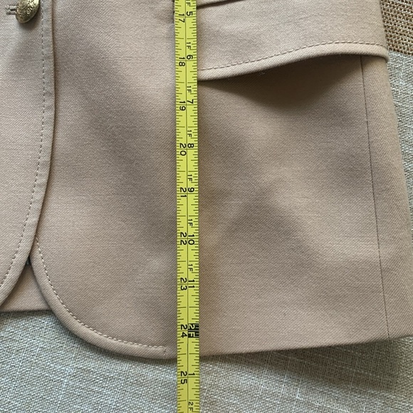 J. crew Dalton Tan Blazer size 6 classic elegant gold two buttons career wool - Picture 10 of 14
